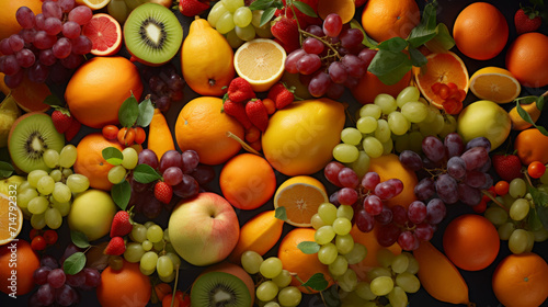 A colorful array of fresh fruits  representing the diversity and bounty of the season