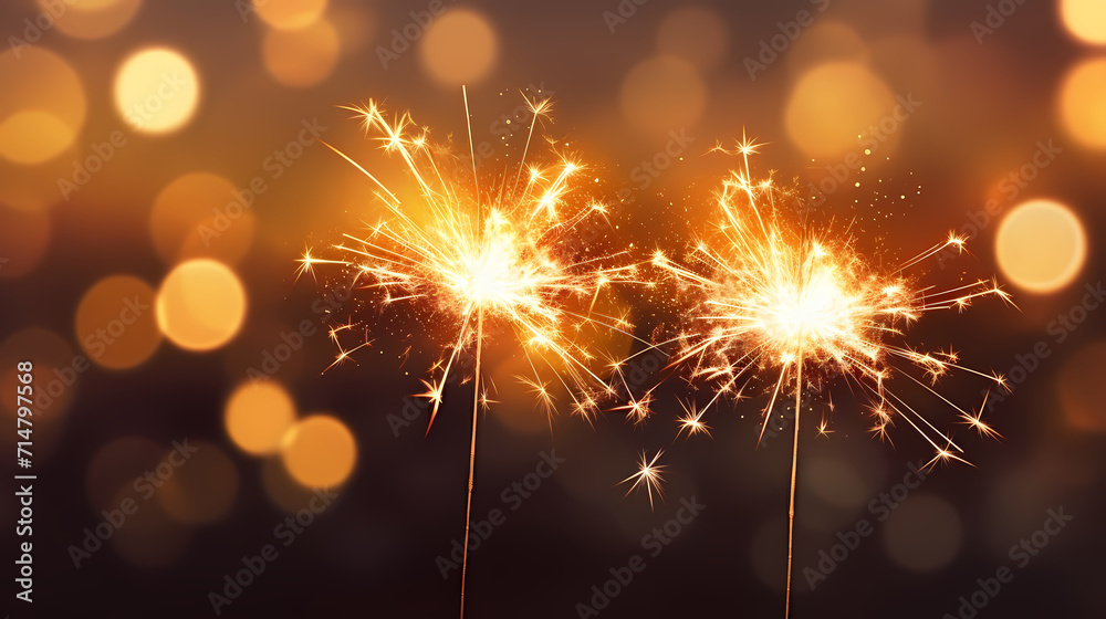 Beautiful creative holiday background with fireworks and sparkles Beautiful creative holiday background with fireworks and sparkles