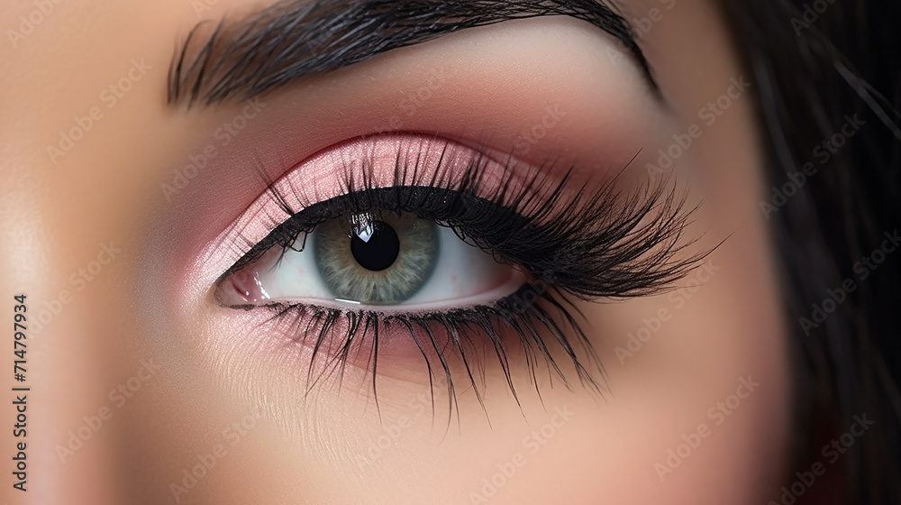 beautiful woman with extreme long false eyelashes beautiful woman with extreme long false eyelashes