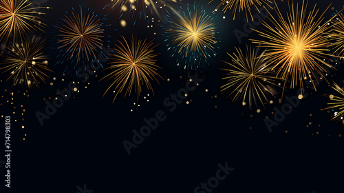 Beautiful creative holiday background with fireworks and sparkles