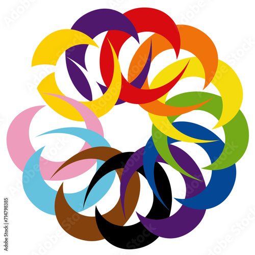 Rainbow colors, community, colorful, together, logo, logotype, abstract