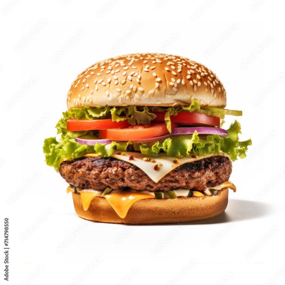 Hamburger isolated on a white background Hamburger isolated on a white background