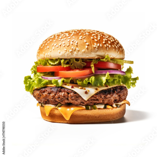 Hamburger isolated on a white background