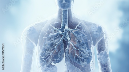 n immersive 3D environment representing the respiratory system, with emphasis on the lung cancer biopsy process
