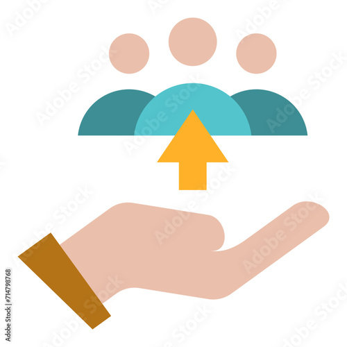 Support team Flat Icon