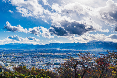 アルプス公園から見る空港方面の風景