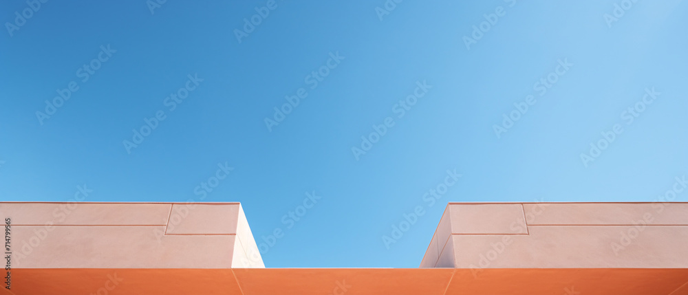 Fototapeta premium Architectural building silhouette against a dramatic sky in the background. This captivating image captures the blend of modern design with the natural beauty of the sky.