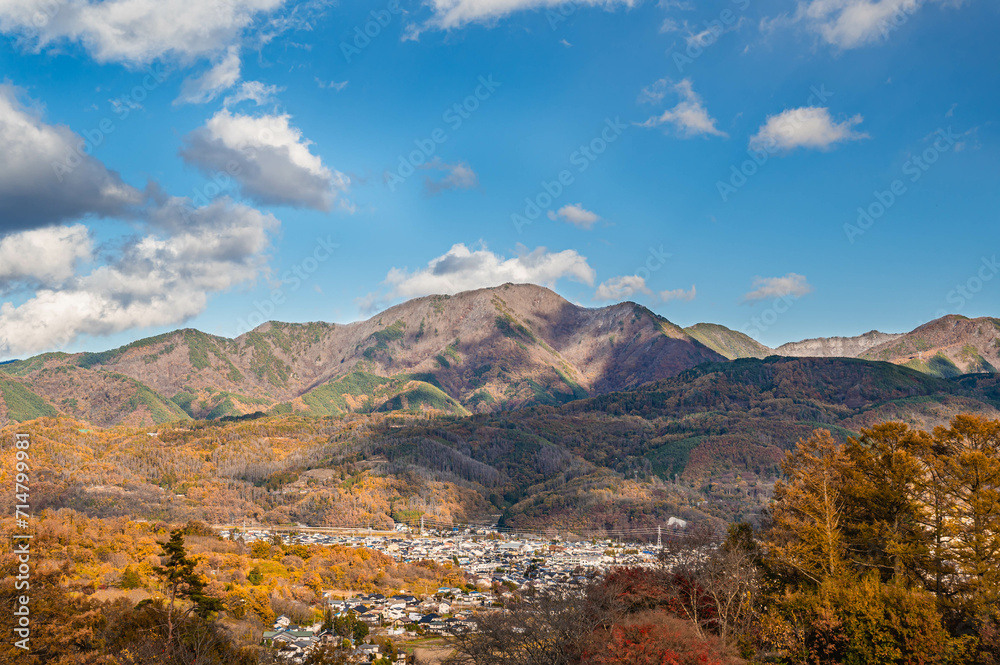 Fototapeta premium アルプス公園から見る浅間温泉方面