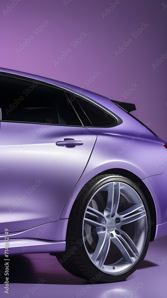 Lilac car on a lilac background. Lilac car on a lilac background.