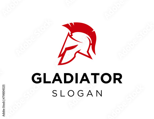 The logo design is about Gladiator and was created using the Corel Draw 2018 application with a white background.