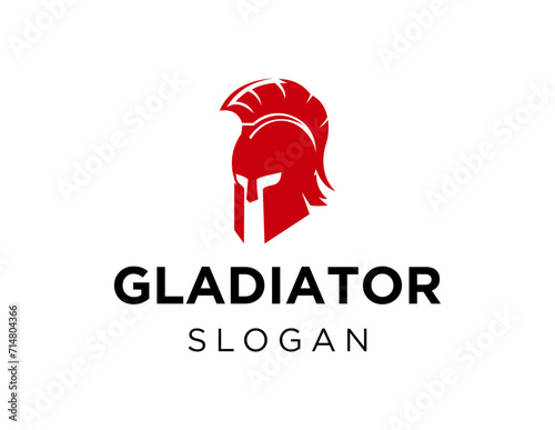 The logo design is about Gladiator and was created using the Corel Draw 2018 application with a white background. photo