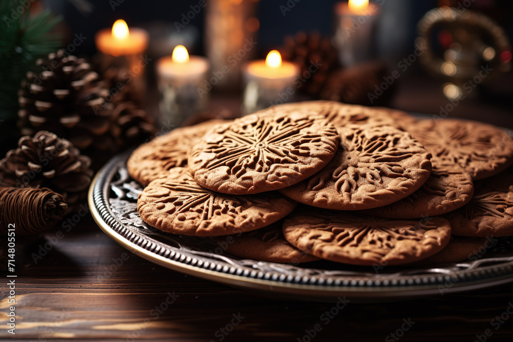 Christmas gingerbread. New Year's cookies. Generative AI Christmas gingerbread. New Year's cookies. Generative AI