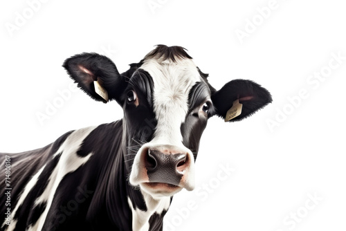 A dairy cow isolated on a transparent background.