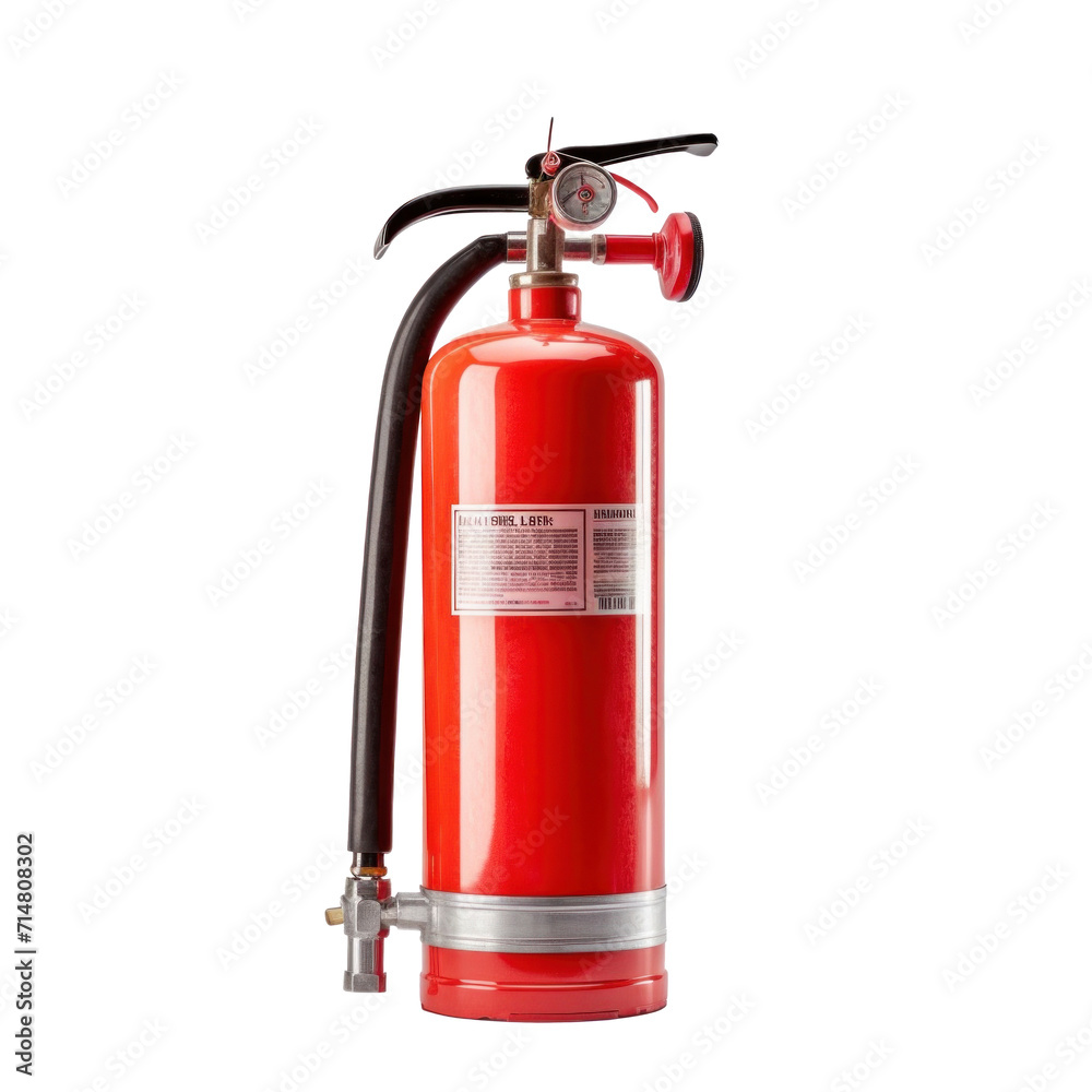 A fire extinguisher isolated on a transparent background.