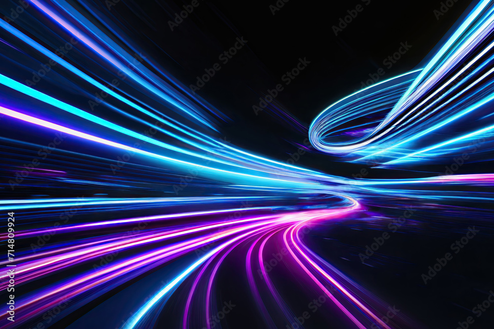 Neon Lights in Space: Futuristic Cosmic Background Line Art Neon Lights in Space: Futuristic Cosmic Background Line Art