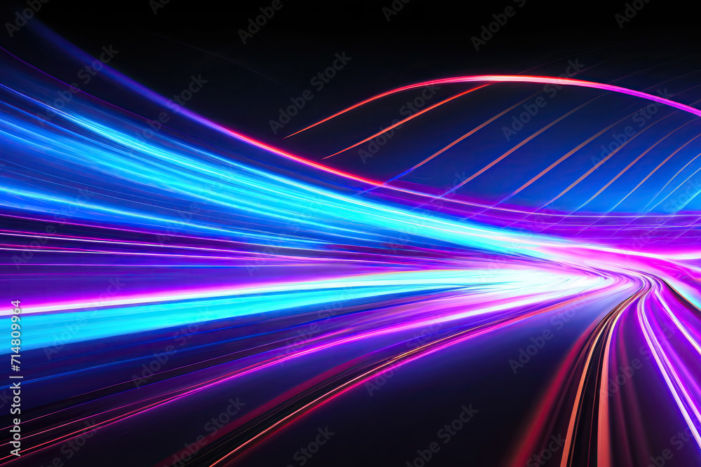 Neon Lights in Space: Futuristic Cosmic Background Line Art Neon Lights in Space: Futuristic Cosmic Background Line Art