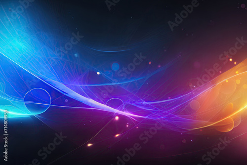 Neon Lights in Space: Futuristic Cosmic Background Line Art 
