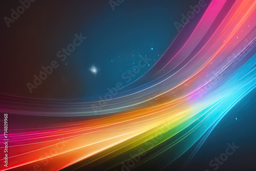 Neon Lights in Space  Futuristic Cosmic Background Line Art 