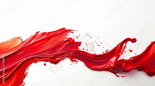 Creative Splash: Bold Red Strokes on Canvas