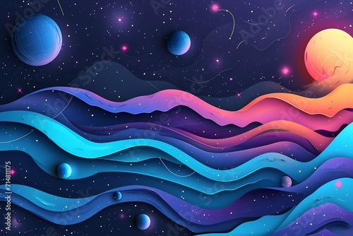 paper style galaxy background