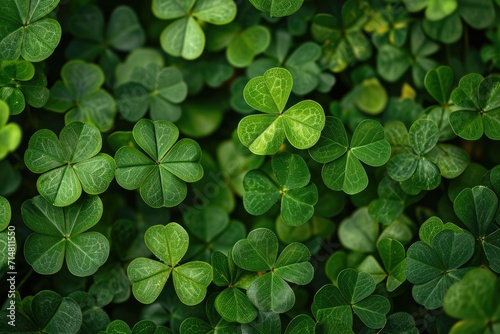 Lush Clover Leaf Background. Natural, Spring-inspired Design with Vibrant Green Colors and Detailed Texture