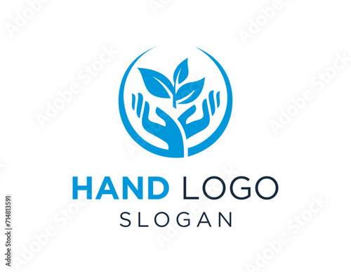 The logo design is about Hand and was created using the Corel Draw 2018 application with a white background.
