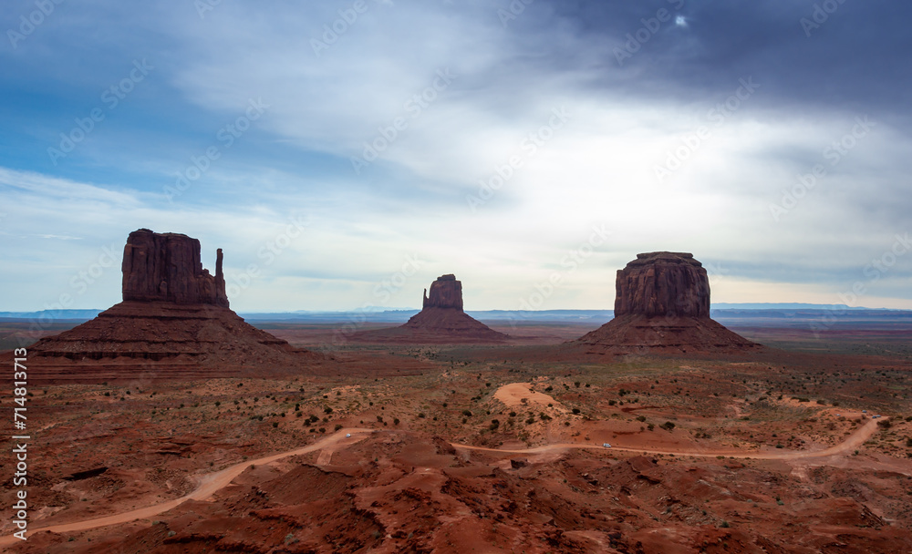 West and East Mitten buttes, Monument Valley, Arizona - Utah, USA West and East Mitten buttes, Monument Valley, Arizona - Utah, USA