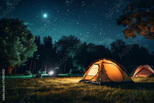 A tent in a park