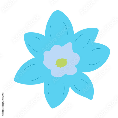 Flat flower bud element for beautiful design. Simple form. Vector drawing.