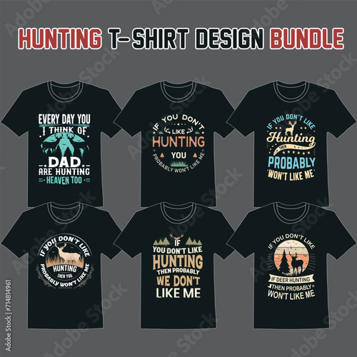 Deer Hunting t-shirt designs , vintage deer hunting t-shirt designs vector image Bundle Free Download  (ID: 714814961)