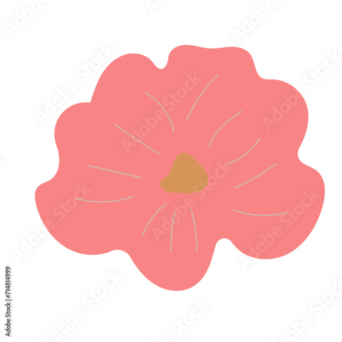 Flat flower bud element for beautiful design. Simple form. Vector drawing.