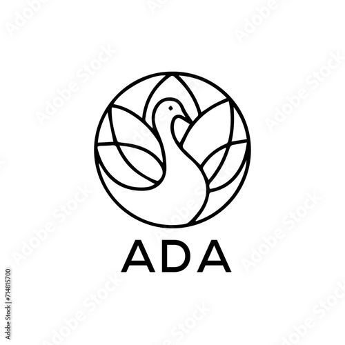 ADA Letter logo design template vector. ADA Business abstract connection vector logo. ADA icon circle logotype.
