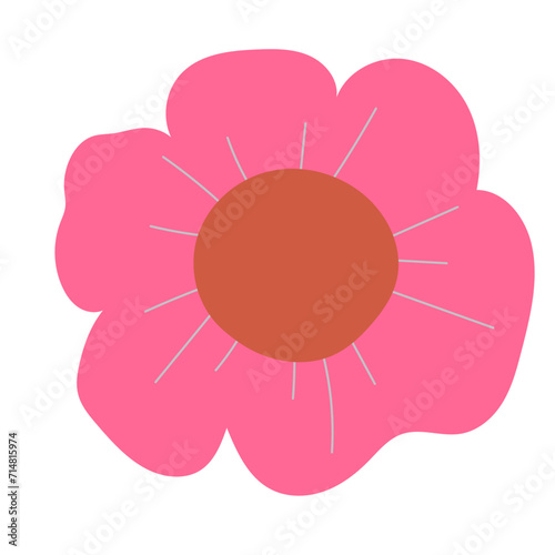 Flat flower bud element for beautiful design. Simple form. Vector drawing.
