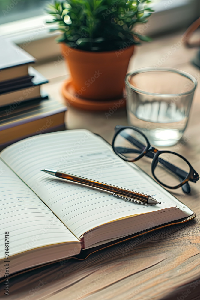 An elegant notebook with blank page An elegant notebook with blank page