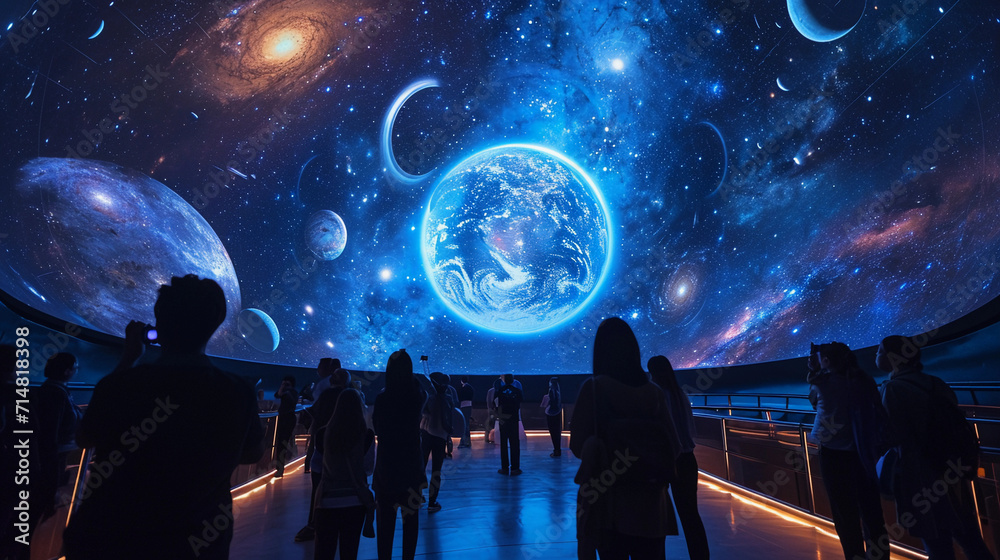 with a 360degree view of the night sky, showing high