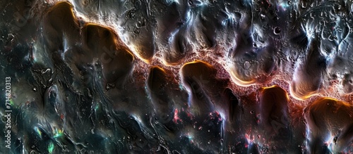 Dorsal horn of silver-stained spinal cord under 100x magnification, analyzed with a neural network. photo