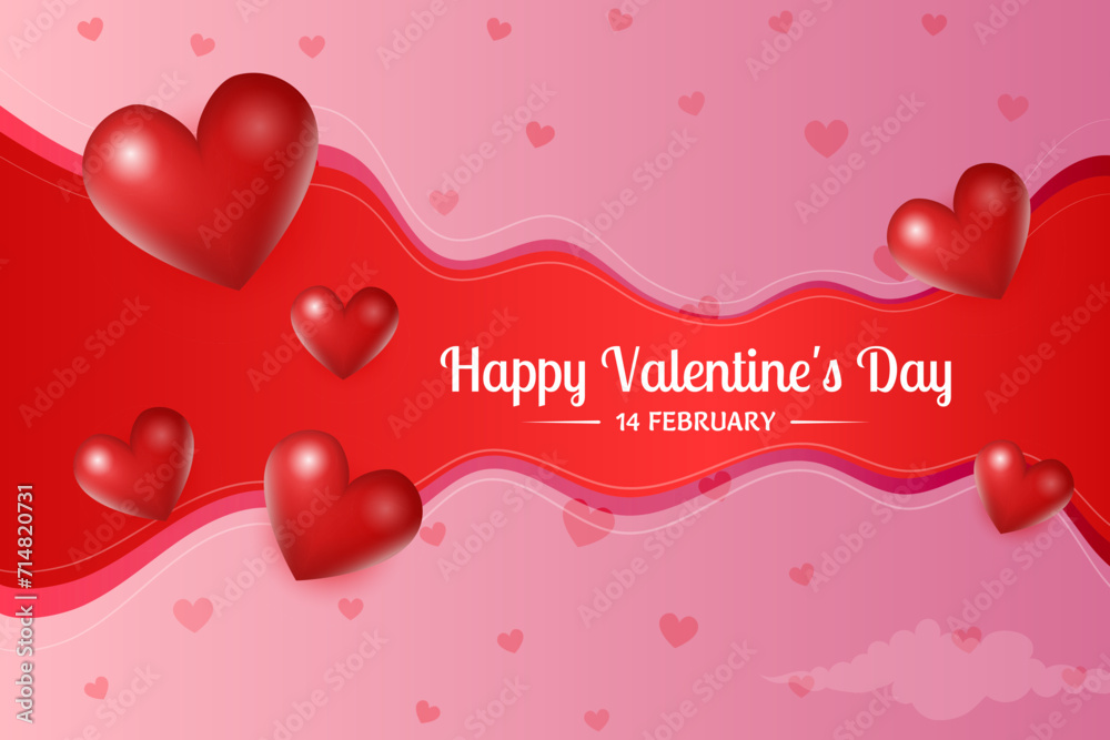 happy valentines day greeting with hearts vector
