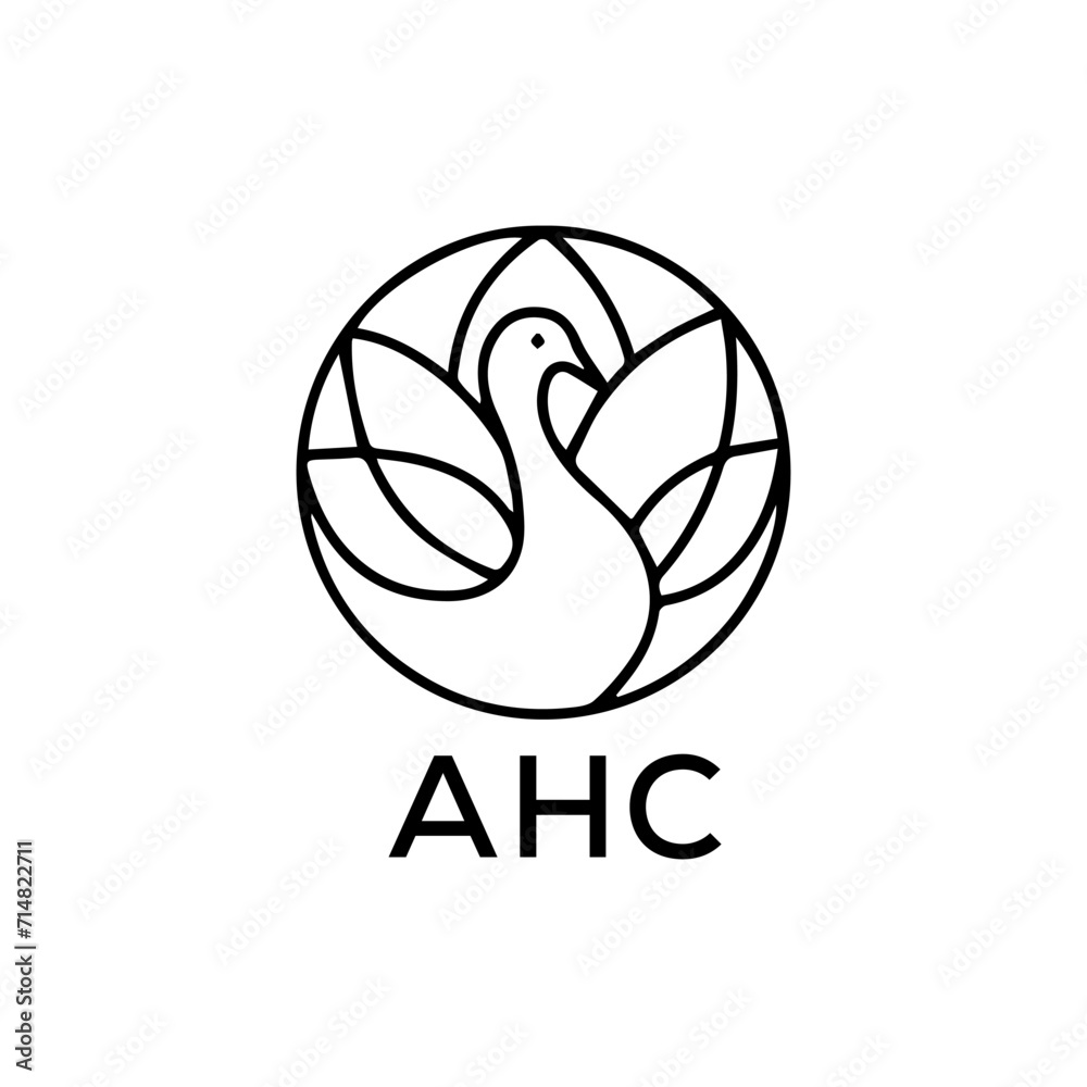 Fototapeta premium AHC Letter logo design template vector. AHC Business abstract connection vector logo. AHC icon circle logotype. 