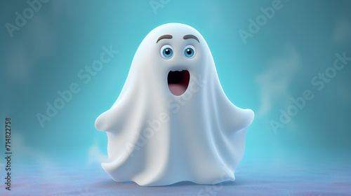 timid ghost. a cute shy ghost character