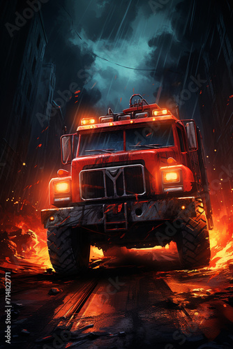 a monster truck with huge tires on the street truck wallpaper 