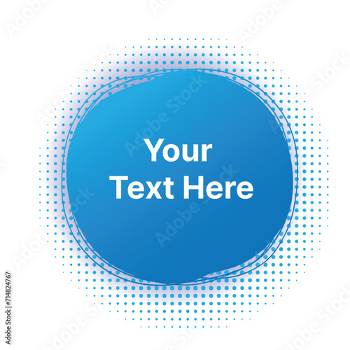 text placing circle design halftone background