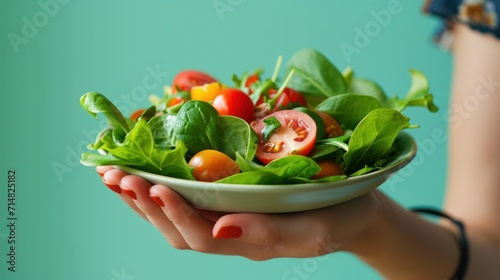 Hand holding salad