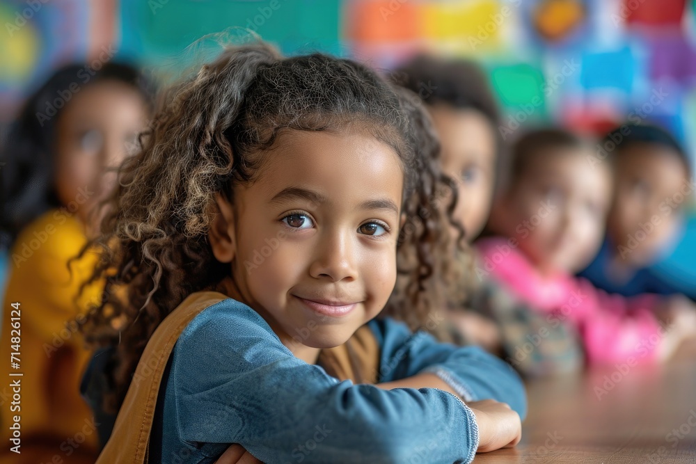 Inclusive classroom scene with children Inclusive classroom scene with children