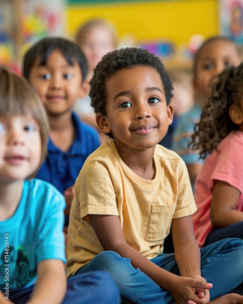 Inclusive classroom scene with children Inclusive classroom scene with children