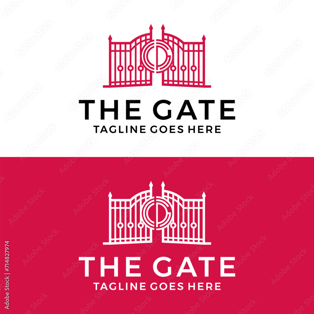 Abstract gate logo design vector illustration 