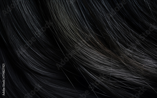 Black hair closeup,created with Generative AI tecnology. 