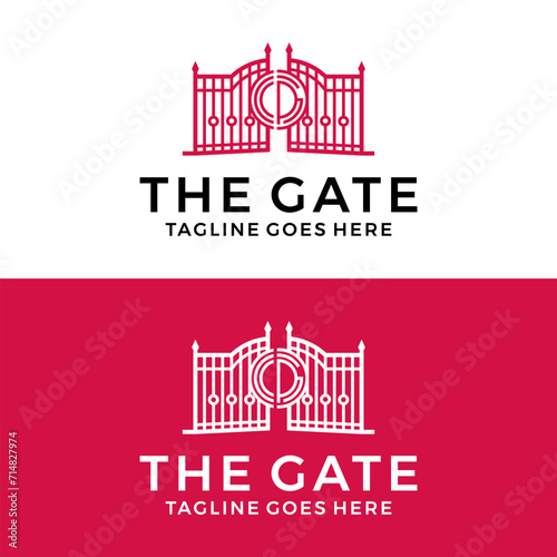 Abstract gate logo design vector illustration 
