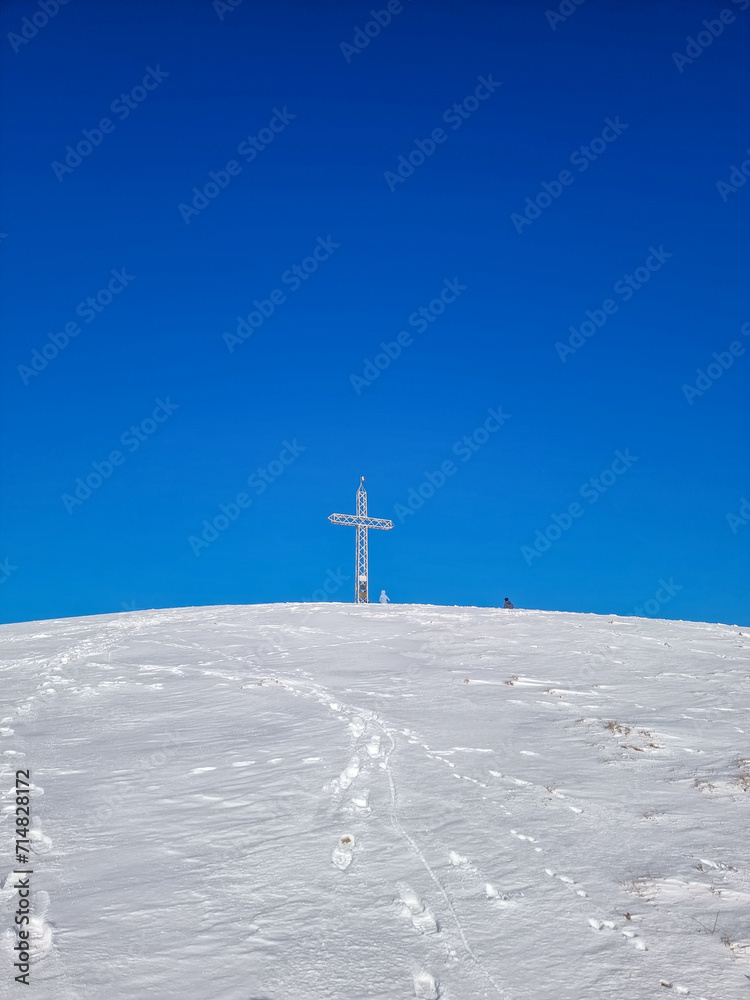 cross in the snow