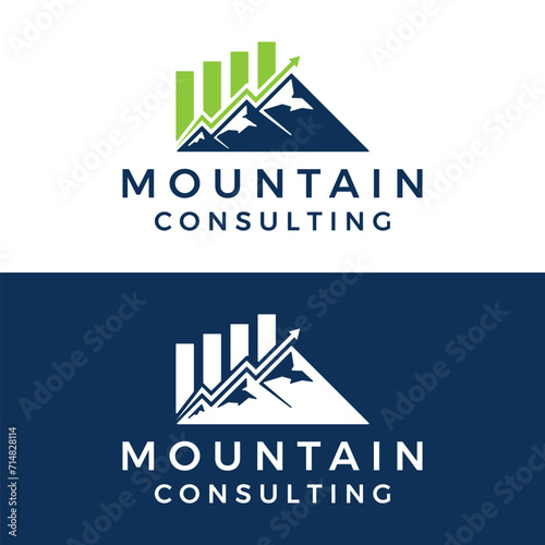 Mountain financial logo design vector illustration