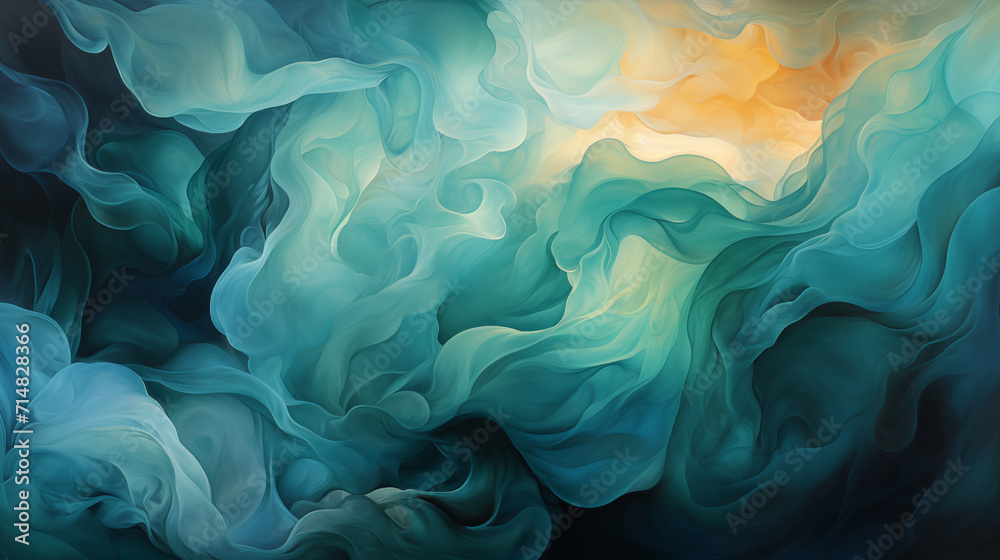Teal and Green Nebulous Blurs: Create diffused, nebulous shapes by blending teal and green colors in blurred and softened edges background Teal and Green Nebulous Blurs: Create diffused, nebulous shapes by blending teal and green colors in blurred and softened edges background
